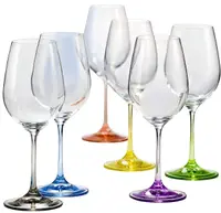 Pahare de vin alb Bohemia Crystalex - Rainbow, 6 buc, 350 ml