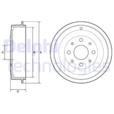 Tambur frana DELPHI BF502