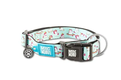 Zgarda cainii Max & Molly, unicorn, reglabila, cu sistem Smart ID, 30-40 cm x 2 cm