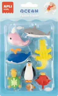 Set radieră puzzle Apli Kids - Ocean, 7 buc