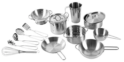Set de joacă Classic World - Vase de gătit metalice