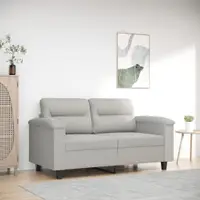 Gossi canapea cu 2 locuri, gri deschis, 120 cm, tesatura microfibra