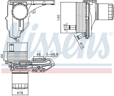 Radiator ulei termoflot cu carcasa filtru ulei potrivit FORD TRANSIT, TRANSIT V363 2.2D 2.4D 3.2D 04.06-12.18