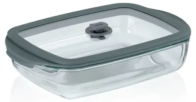 Recipient dreptunghiular din sticlă pentru alimente Kela – Aurelius, 0,6 l, cu închidere ermetică