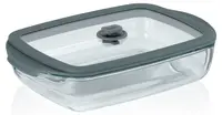 Recipient dreptunghiular din sticlă pentru alimente Kela – Aurelius, 0,6 l, cu închidere ermetică