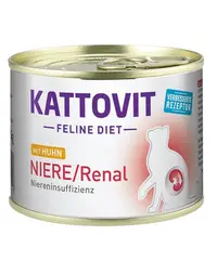 KATTOVIT Feline Diet Niere/Renal hrana umeda dietetica pentru pisici cu afectiuni ale rinichilor, cu pui 185 g