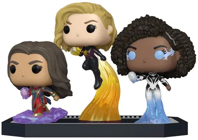Figurină Funko POP! Moments: The Marvels - Ms. Marvel, Captain Marvel, Photon (Special Edition) #1258