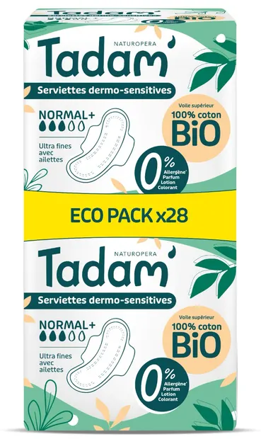 Absorbante BIO hipoalergenice Ultra Normal+, 28 bucati, Tadam