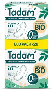 Absorbante BIO hipoalergenice Ultra Normal+, 28 bucati, Tadam
