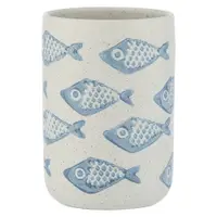 Suport ceramică pentru periuțe de dinți Wenko Aquamarin, alb - albastru
