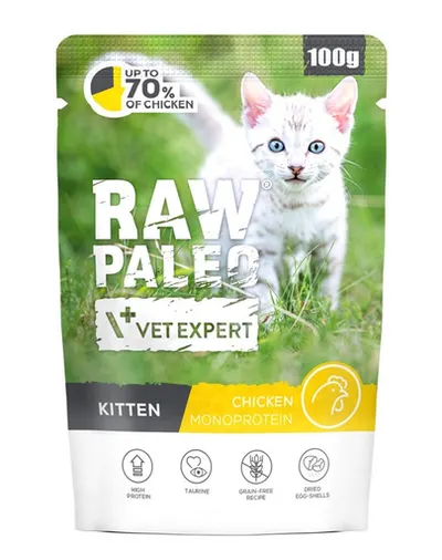 RAW PALEO Monoprotein Kitten Chicken Hrană cu pui pentru pui de pisică 100 g