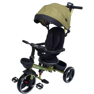 Tricicleta pliabila pentru copii Impera kaki, scaun rotativ Kidscare