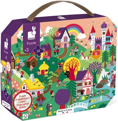 Puzzle de observatie pentru copii Janod - Povesti, 24 piese