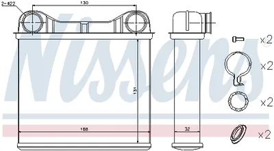 Schimbator caldura incalzire habitaclu (131x168x32) MERCEDES GL (X164), M (W164), R (W251, V251) 3.0-6.2 intre 2005-2014