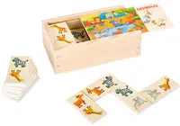 Joc de lemn Small Foot - Domino, animale safari, 28 piese