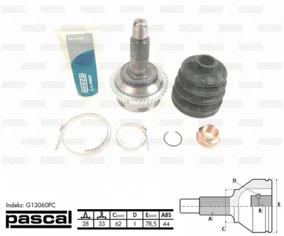 Cap planetara spre roata (28z 33z 62mm; ABS:44) MAZDA 6 1.8-2.3 intre 2002-2008