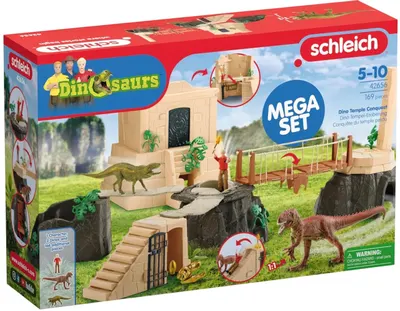 Set de joacă Schleich Dinosaurs -Bătălia pentru Templul Dinozaurilor, 169 de piese