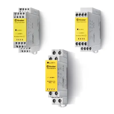 Releu modular cu contacte ghidate forțat - 4 ND + 2 NI, 6 contacte, 6 A, 110 V, C.C., AgNi, 22.5 mm latime, terminale cu ”prindere rapida” (tip arc), Standard