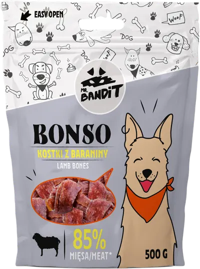 Recompense pentru caini Mr. Bandit BONSO, oase de miel, 500g