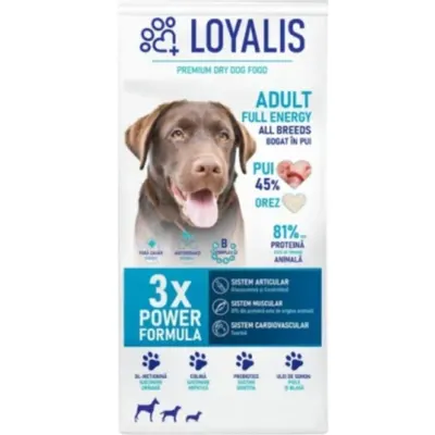 Hrana uscata pentru caini Loyalis Adult Full Energy cu pui 3 kg