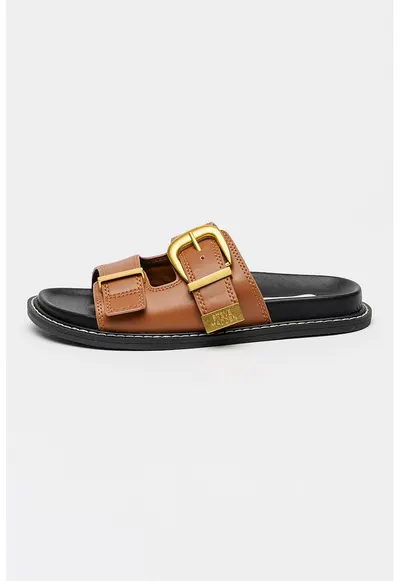Papuci de piele Arch-E - Maro cognac