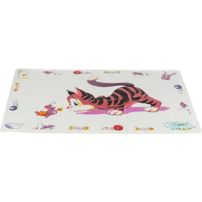 TRIXIE Comic Cat, covoraș pisici, dreptunghiular, antiderapant, plastic, multicolor, 1buc 44x28cm
