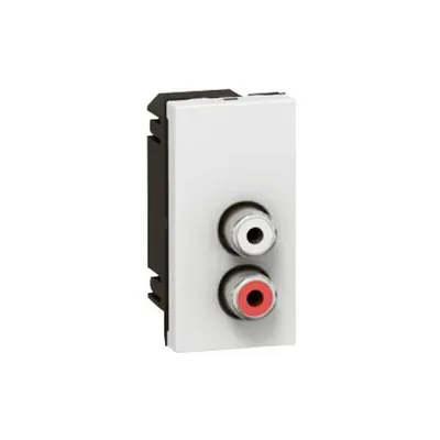 Priza Audio Stereo 2 X Rca, 1 Modul, Legrand Mosaic