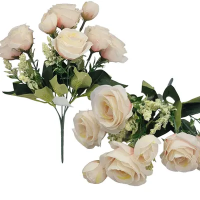 Buchet floare artificiala Trandafiri, engros 6 fire 28 cm lungime