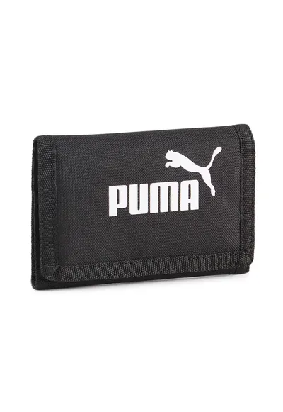 Portofel unisex cu imprimeu logo Phase - Negru