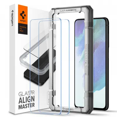 Folie de protectie Ecran Spigen GlastR Align Master pentru Samsung Galaxy S21 FE 5G G990, Sticla Securizata, Full Glue, Set 2 bucati AGL03088