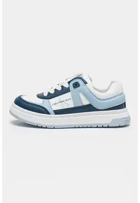 Pantofi sport cu logo si model colorblock - Alb/Albastru deschis/Albastru