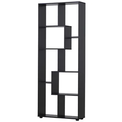 HOMCOM Bibliotecă Modernă cu 8 Rafturi din PAL E1, Design pentru Casă și Birou, 70x24x178 cm, Alb | Aosom Romania