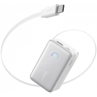 Baterie Externa Anker Nano, 10000mAh, 45W, QC + PD, 1 x USB-A - 1 x USB-C, Alba A1638H21