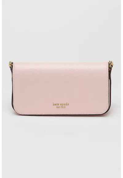 Geanta crossbody Devin Saffiano din piele - Roz pastel - 10.8 x 20.3 x 5.7 cm