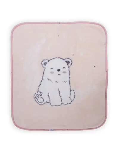 Paturica de infasat bebelusi Baby Wrap Polar Bear Pink multifunctionala,inchidere cu capse si fermoar,material premium,dimensiune 80x90 cm