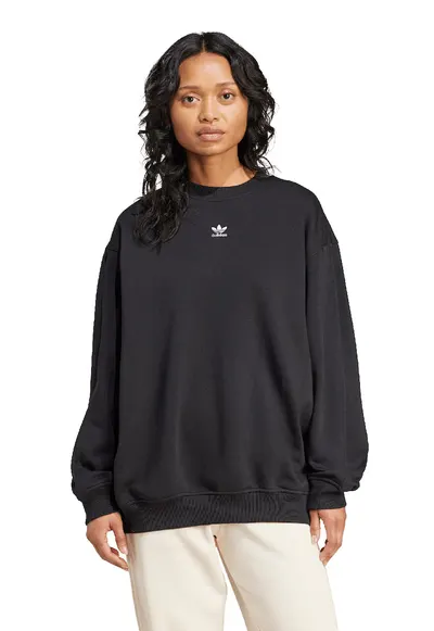 Bluza de trening supradimensionata cu captuseala calduroasa Essentials - Alb/Negru