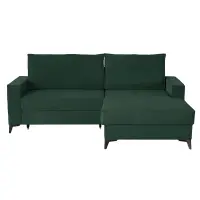 Coltar extensibil FREDERIC, cu arcuri si lada depozitare, colt dreapta, verde, 235x160x95 cm