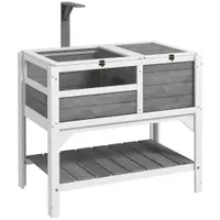 PawHut Căsuță pentru țestoase, cu raft de depozitare din lemn masiv, 84 x 51 x 103 cm | Aosom Romania