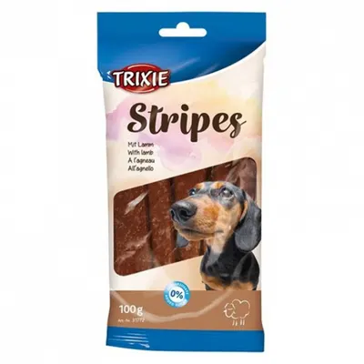 Recompense pentru caini Stripes cu miel 10 buc 100 gr