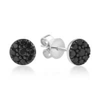 Cercei din aur alb cu diamante negre de 0.2ct