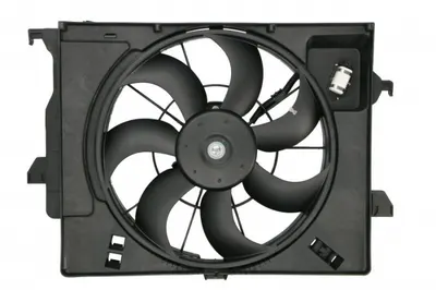 Ventilator radiator (cu carcasa, cu controler) potrivit HYUNDAI ACCENT IV, VELOSTER; KIA RIO III 1.4 1.6 11.10
