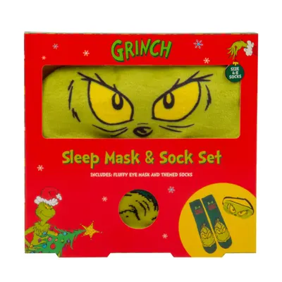 Set sosete si masca de somn, Grinch Christmas