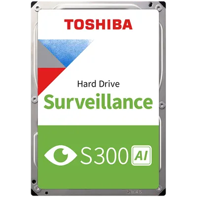 HDD Video Surveillance TOSHIBA S300 AI 8TB CMR, 3.5'', 512MB, 7200RPM, SATA, 64 cameras, 24/7, TBW: 550