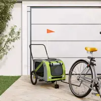 Gossi remorca bicicleta animale companie verde/gri textil oxford/fier