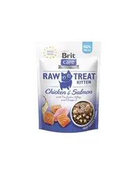 BRIT Recompense pisoi Care Raw Treat Freeze Dried Kitten 40 g pui si somon liofilizat cu probiotice
