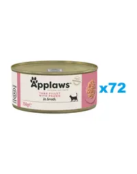 APPLAWS Cat Adult Tuna with Prawn in Broth ton si crevete in sos 72x156 g hrana pisica