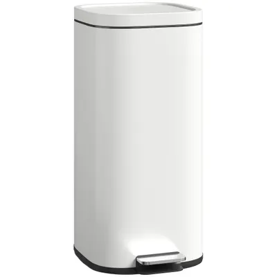 HOMCOM Coș de gunoi pentru bucătărie 30 L, cu pedală și capac, funcție soft-close și menținere deschisă pentru bucătărie, acasă | Aosom Romania