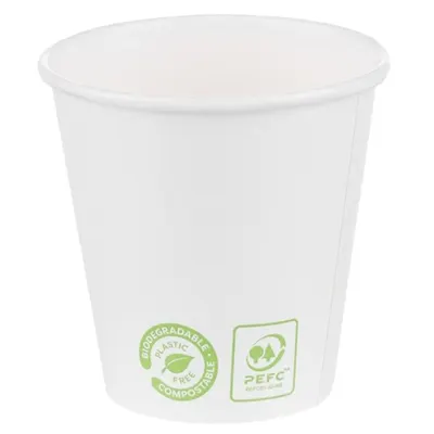 Pahare din Carton, 220 ml, Biodegradabile, Albe, 25 Bucati