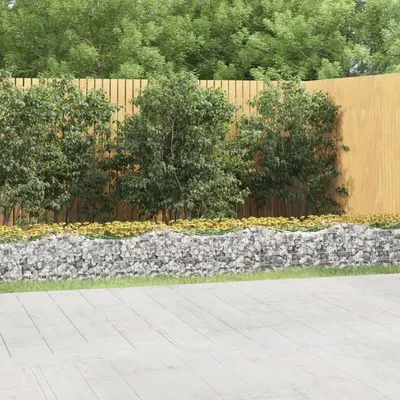 Gossi strat inaltat cu gabion arcuit, 800x100x50 cm, fier galvanizat