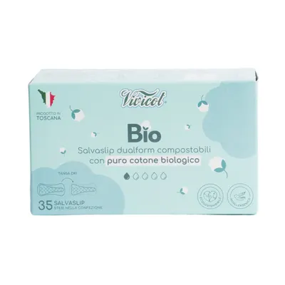 Protej slip dual form din bumbac compostabil ecologic 1 picatura 35buc Vivicot